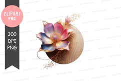Elegant flower on wooden background clipart png Product Image 1
