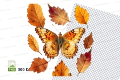 Autumn butterfly with leaves Product Image 1
