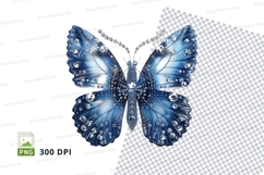 Blue butterfly with rhinestones clipart png Product Image 1
