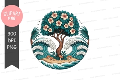 Tree of life with waves clipart png Product Image 1