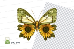 Butterfly on sunflowers clipart png Product Image 1