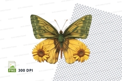 Butterfly with sunflowers clipart png Product Image 1