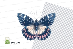 Elegant blue butterfly clipart png Product Image 1