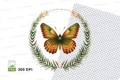 Butterfly in a floral wreath Product Image 1