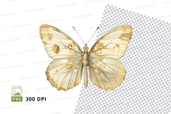 Golden butterfly clipart png Product Image 1