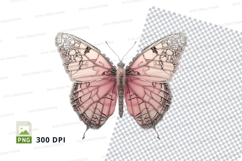 Delicate pink butterfly clipart png Product Image 1