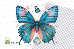 Serene butterfly with seashells Product Image 1