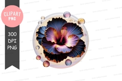 Vibrant hibiscus flower clipart png Product Image 1