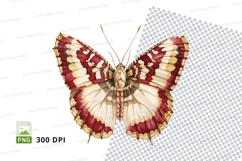 Red and white butterfly clipart png Product Image 1