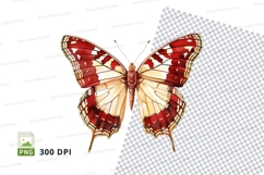 Vibrant red and white butterfly clipart png Product Image 1