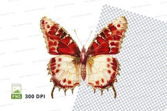Beautiful red and white butterfly clipart png Product Image 1