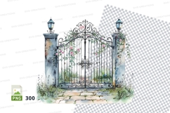 Elegant garden gate clipart png Product Image 1