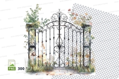 Ornate garden gate clipart png Product Image 1