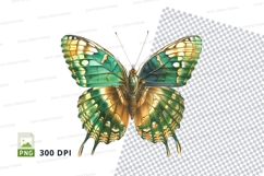 Green and gold butterfly clipart png Product Image 1