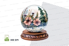 Floral crystal ball clipart png Product Image 1