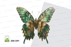 Elegant green and gold butterfly clipart png Product Image 1