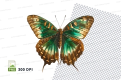 Golden green butterfly clipart png Product Image 1