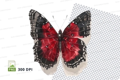 Vibrant red and black butterfly clipart png Product Image 1