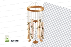 Floral wind chime clipart png Product Image 1