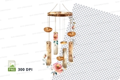 Floral wind chime clipart png Product Image 1