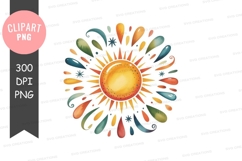 Vibrant sun clipart png Product Image 1