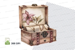 Antique jewelry box with flower Product Image 1