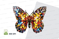 Colorful mosaic butterfly clipart png Product Image 1