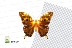 Golden butterfly clipart png Product Image 1