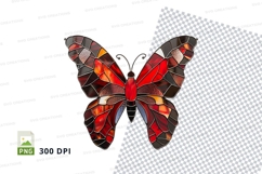 Stained glass butterfly clipart png Product Image 1