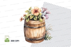 Floral barrel clipart png Product Image 1