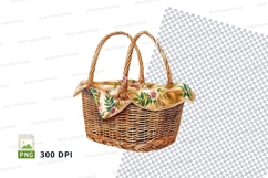 Wicker basket with floral scarf Product Image 1