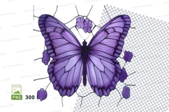 Purple butterfly clipart png Product Image 1