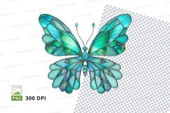 Stained glass butterfly clipart png Product Image 1