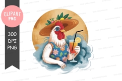 Relaxing rooster clipart png Product Image 1