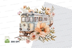 Vintage train with floral decorations Product Image 1