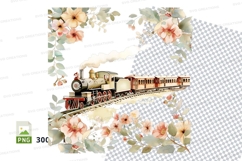 Vintage steam train with floral decorations Product Image 1