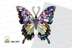Stained glass butterfly clipart png Product Image 1