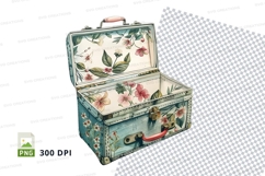 Floral suitcase clipart png Product Image 1