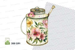 Floral watering can clipart png Product Image 1