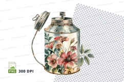 Floral watering can clipart png Product Image 1