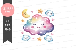 Whimsical cloud clipart png Product Image 1