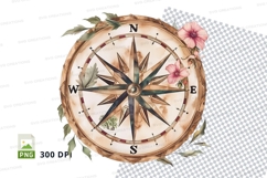 Vintage compass with floral elements Product Image 1