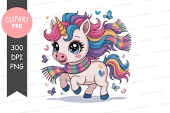 Playful unicorn clipart png Product Image 1