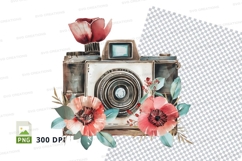 Vintage camera with floral decoration Product Image 1