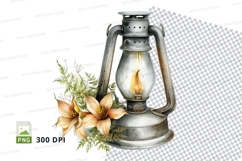 Vintage lantern with flowers Product Image 1