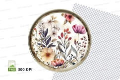 Floral round tray clipart png Product Image 1