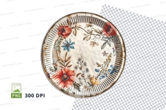 Floral paper plate clipart png Product Image 1