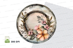 Floral pattern plate clipart png Product Image 1