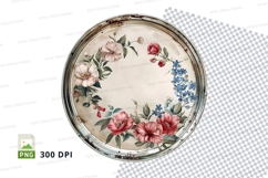 Floral round tray clipart png Product Image 1