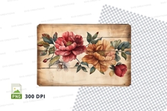 Vintage floral wooden background clipart png Product Image 1